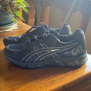 ASICS Men's Navy and White Athletic Shoes